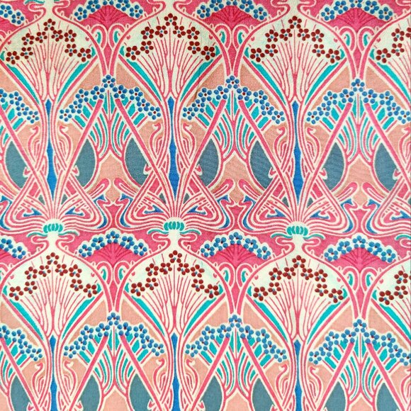 Vintage Liberty of London Ianthe Silk Art Nouveau Long Scarf in Burgundy - Picture 8 of 9